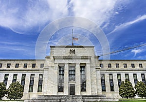 US Flag Eccles Federal Reserve Board Bank Building Washington DC