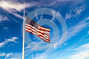 US Flag Flying at Half-Mast photo