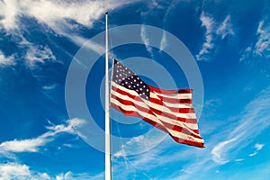 US Flag Flying at Half-Staff