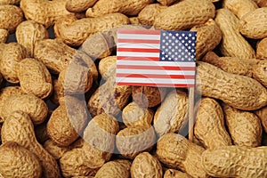 Us flag in front of peanuts
