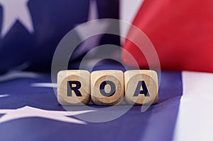 The US flag has cubes with the inscription - ROA