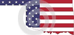 US flag map of Oklahoma, USA