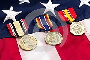 US Flag Military Medals