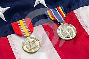 US Flag Military Medals photo