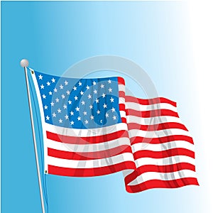 US Flag on Pole