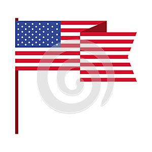 US flag in pole