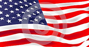 US flag waving vector illustration