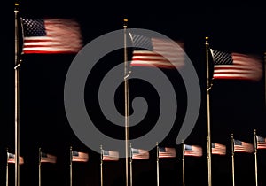 US Flags at Night