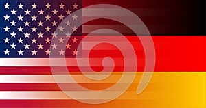 US and Germany flag in gradient superimposition. Vector