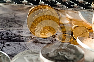 US Gold Eagle Coin Saint-Gaudens & Silver Bars