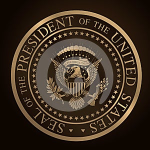 US Golden Presidential Seal Emboss