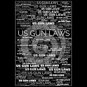 US Gun Laws Header Background Text Illustration