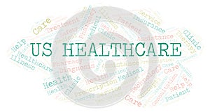 Us Healthcare word cloud.