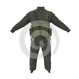 US Helicopter Pilot Uniform on white. 3D illustration