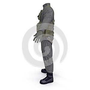 US Helicopter Pilot Uniform on white. 3D illustration