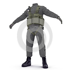 US Helicopter Pilot Uniform on white. 3D illustration