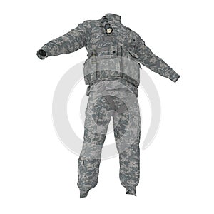 US Helicopter Pilot Uniform on white. 3D illustration