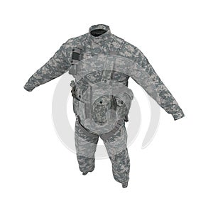 US Helicopter Pilot Uniform on white. 3D illustration