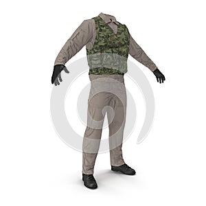 US Helicopter Pilot Uniform on white. 3D illustration