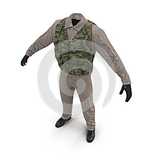 US Helicopter Pilot Uniform on white. 3D illustration