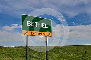 US Highway Exit Sign for Bethel