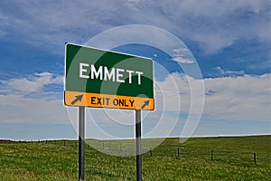 US Highway Exit Sign for Emmett