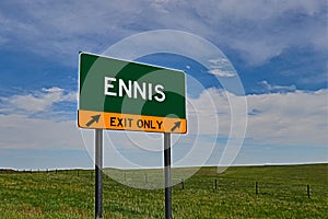 US Highway Exit Sign for Ennis