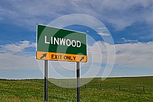 US Highway Exit Sign for Linwood