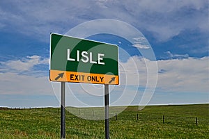 US Highway Exit Sign for Lisle