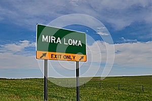 US Highway Exit Sign for Mira Loma photo