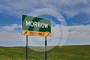 US Highway Exit Sign for Morrow