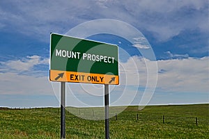 US Highway Exit Sign for Mount Prospect