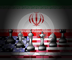 Us Iran Conflict And Sanctions Or Agreement - 2d Illustration