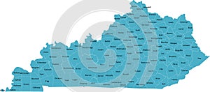 US Kentucky county map