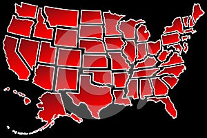 US Map 50 United States borders