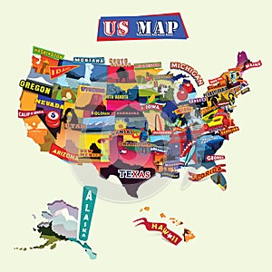 US map. Vector illustration decorative design photo