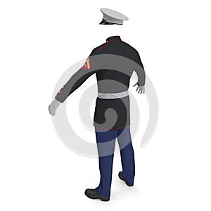 US Marine Corps Parade Uniform model Isolated on White Background 3D Illustration