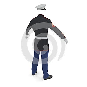 US Marine Corps Parade Uniform model Isolated on White Background 3D Illustration