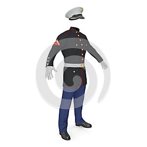 US Marine Corps Parade Uniform model Isolated on White Background 3D Illustration