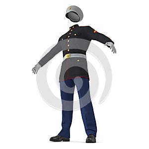 US Marine Corps Parade Uniform model Isolated on White Background 3D Illustration