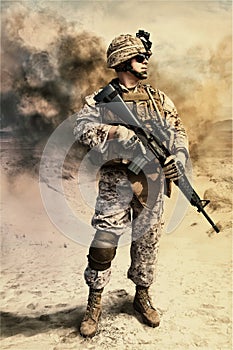 US marine in the desert