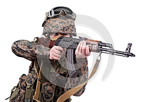 US MARINES with kalashnikov assault rifle