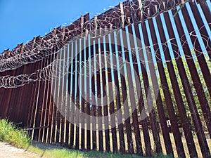 US - Mexico Border Fence in Nogales, Arizona
