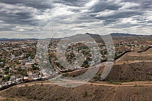 US Mexico border in Nogales Arizona.