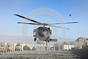 US military helicopter landing