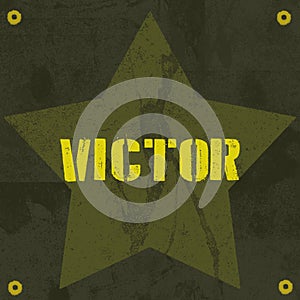 US military phonetic alphabet, letter V, VICTOR, sepecial force illustration, background
