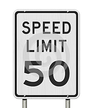 US 50 mph Speed Limit sign photo