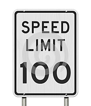 US 100 mph Speed Limit sign photo