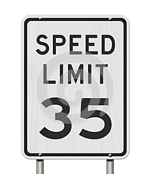 US 35 mph Speed Limit sign