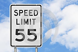 US 55 mph Speed Limit sign photo